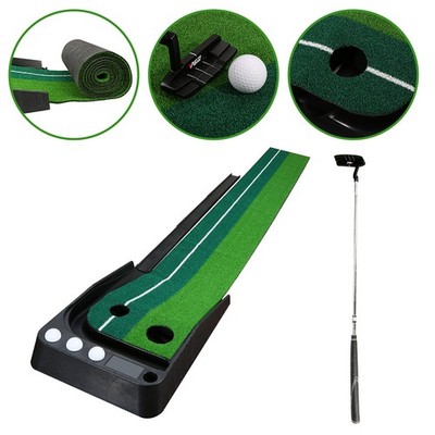 Golf Puttingmatte Golf Übungsmatte Kunstrasen verschleißfest automatische 2.5m