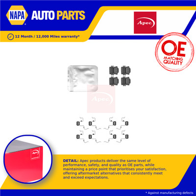 Brake Pad Fitting Kit fits FIAT DOBLO 100, 130 1.5D Rear 2022 on Apec Quality