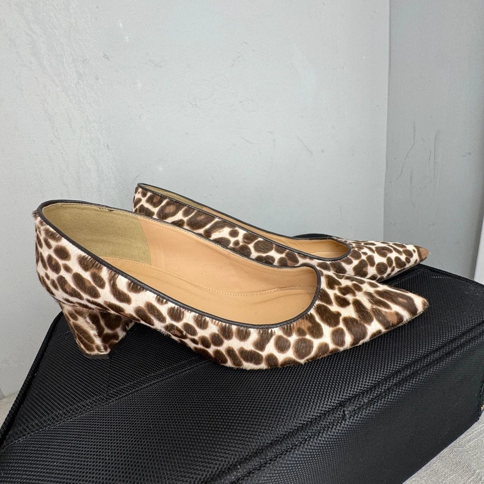 Zapatos de salón J.Crew para mujer talla 10 con estampado de guepardo de tacón bloque - marrón tostado punta en punta Foto 2 de 4
