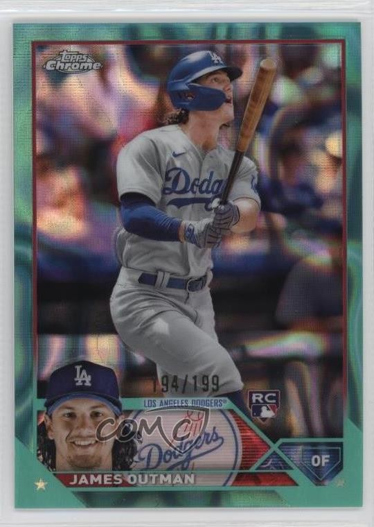 2023 Topps Chrome Aqua Lava Refractor 194/199 James Outman #81 13lw
