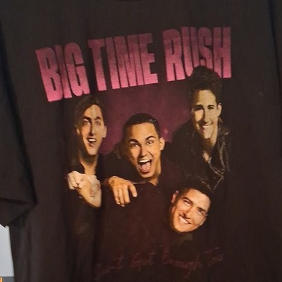 Big Time Rush Tour Black Graphic T-Shirt Cotton Short Sleeve Double-Sided XL