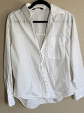 Zara white poplin shirt button down small