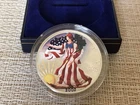 2002 Silver American Eagle , Walking Liberty Colorized, . 999 Fine Silver