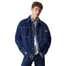 CAMICIA CAMICIE UOMO CALVIN KLEIN JEANS J30J326551 BLU ORIGINALE PE 2025