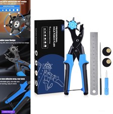 Leather Hole Puncher Pliers 6 Rotating Sizes 2mm to 4.5mm Belt Punch Tool Kit