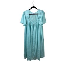 Only Necessities Aqua Blue Nightgown Lace Cottage Vacation Soft Drape 1X 22/24