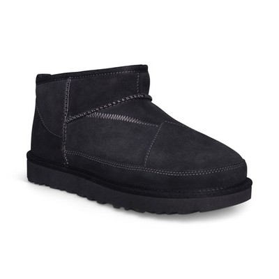UGG CLASSIC ULTRA MINI REIMAGINED BLACK MULTI SUEDE WOMEN'S BOOTS