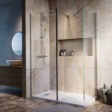 1600x800mm Brushed Nickel Walk-In Shower Enclosure with Fixe BUN/CORNK1000/96971