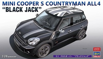 1:24 Hasegawa Mini Copper S Countryman All4 Black Jack 2012 Bausatz HA20704 Model