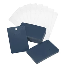 100 Pcs Earring Display Cards with Packaging (Navy Blue, 3.5 x 2.4 Inches)