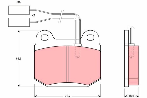 TRW Bremsbelagsatz Scheibenbremse GDB364 FüR Alfa 90 75 GTV 162 B2B B2C 162B2-image