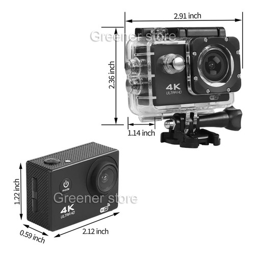 4K WiFi Action Camera Waterproof Sports Riding Camera HD 1080P Screen Underwater - Picture 17 of 20