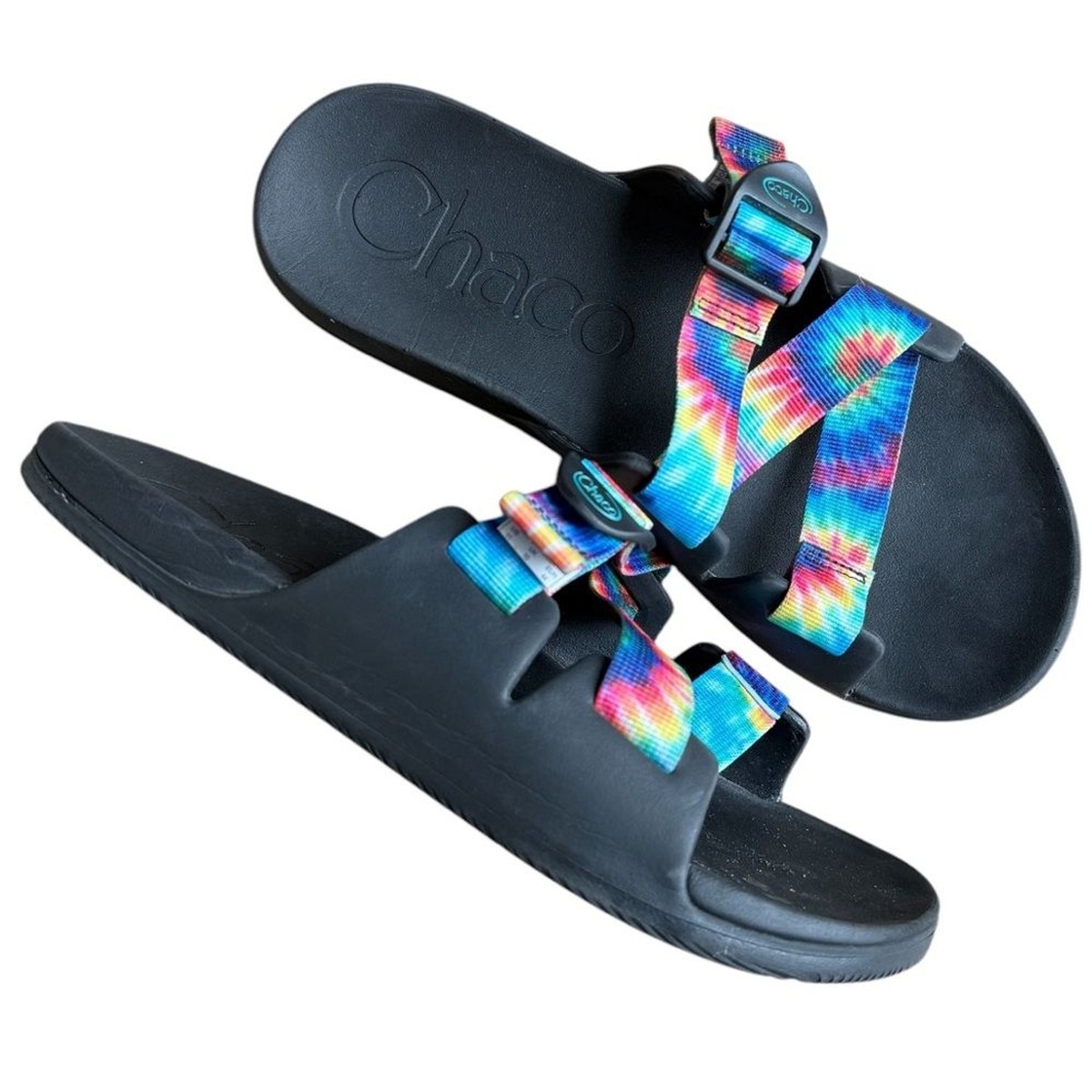 Chaco | Men\'s Tye Dye Chillos Slides Size 11 NWT Chaco Chillos Mens Size 11 Dark Tie Dye Slip On Outdoors  main image 3
