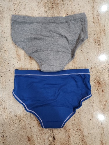 New Girls THINX Set Of 2 Blue/Gray Absorbent Period Brief Panties Size M(11-12) - Picture 2 of 3
