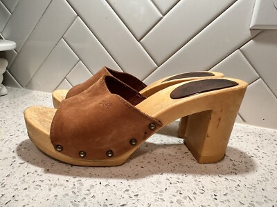 Vintage 1980's Candies Original Sandals High Heels Slides Brown