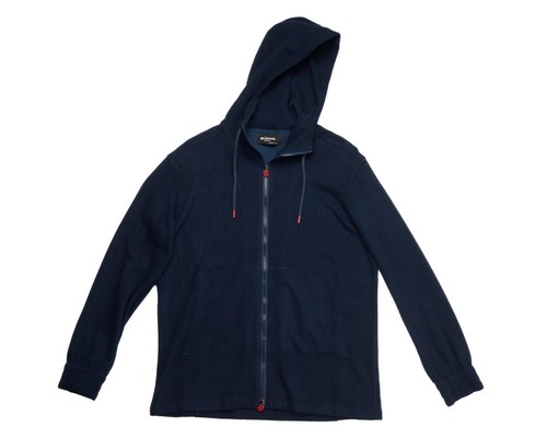 Kiton $1,950 Azul Algodón Elastizado Terry Paño Cremallera Completa Sudadera con Capucha Chaqueta L (52 IT) - Imagen 2 de 7