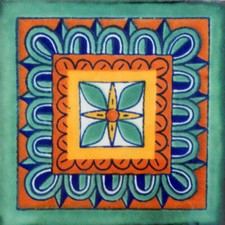 Mexican Tile Folk Art Handmade Talavera Backsplash Handpainted Mosaic # C345