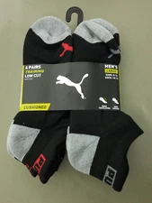 New Mens Puma 6 Pair Training Low Cut Athletic Socks.
