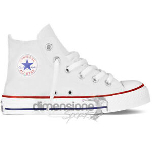 converse all star bianche alte tela