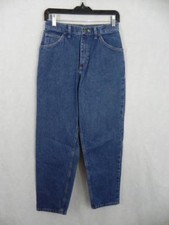 Vtg GITANO womens 8 pet Cotton Denim JEANS High Waist Taper Stonewash Blue k59