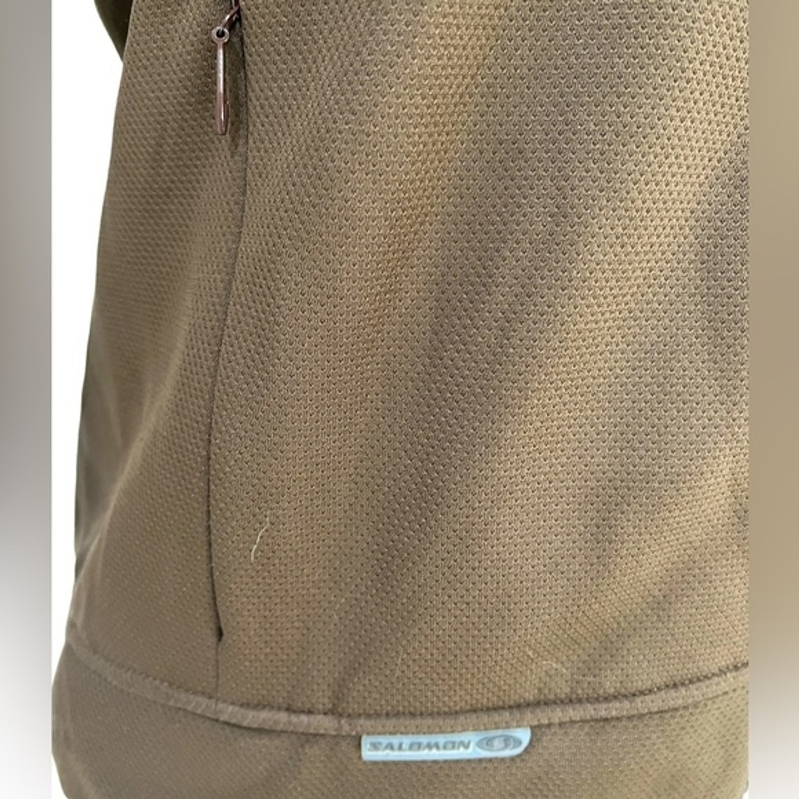 Giacca Salomon donna piccola marrone base strato full zip sci neve inverno sport