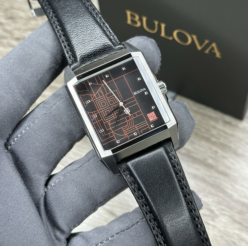 NEW✅ Bulova FRANK LLOYD WRIGHT December Gifts Men's Rectangle Watch 35MM 96A223