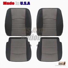 2009 2010 2011 2012 For Dodge Ram DRIVER PASSENGER Cloth Seat Cover Dk Gray "V3"