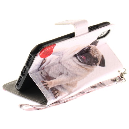 Pug 3D Painting PU Stand Strap Flip Case Skin Cover For iPhone Xs Maz XR + Care - Zdjęcie 8 z 20