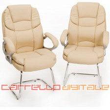 COPPIA DI POLTRONA UFFICIO SEDIA ATTESA IN ECO PELLE PER OSPITE COMODA IMBOTTITA