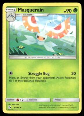 masquerain pokemon card value Pokmon TCG - Masquerain - 002/182 - Reverse Holo Paradox Rift Type Masquerain - 8/149 (Reverse Foil)
