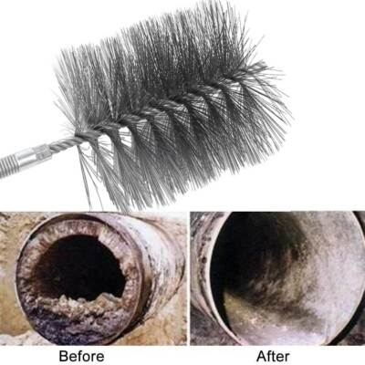 4inch Chimney Brush Cleaning Brush Round Steel Wire Fireplace Flue Pipe Rust