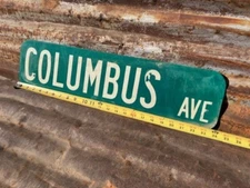 6" x 24" Authentic Used STREET ROAD TRAFFIC SIGN "COLUMBUS AVE"