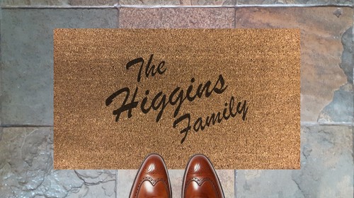 Slant Text Family Synthetic Grey Nylon Personalised Novelty Indoor/Outdoor Mat - Picture 10 of 17