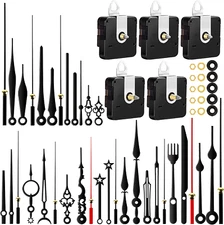 Wall Clock Quartz DIY Mechanism Battery Powered Replacement Parts Kit, 5 Pack