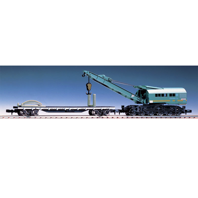 Tomix 2772 JNR Railway Crane Type S080 (Green) with Flat Wagon