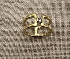 NEW Uno de 50 SER INDOMITABLE Ring 18K Gold Plated White Topaz *MULTIPLE SIZES*