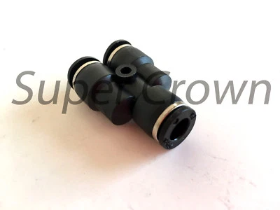 SUPER CROWN Pneumatic Union Y Tee Tube OD Push In To Connect Air Fitting One Touch