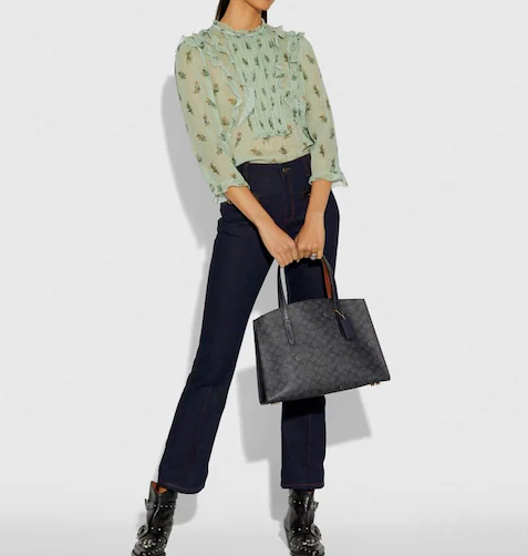 Coach Charlie Carryall in Colorblock Signature Canvas Charcoal Handbag NEW COACH® Outlet | Charlie Carryall In Colorblock Signature Canvas main image 4