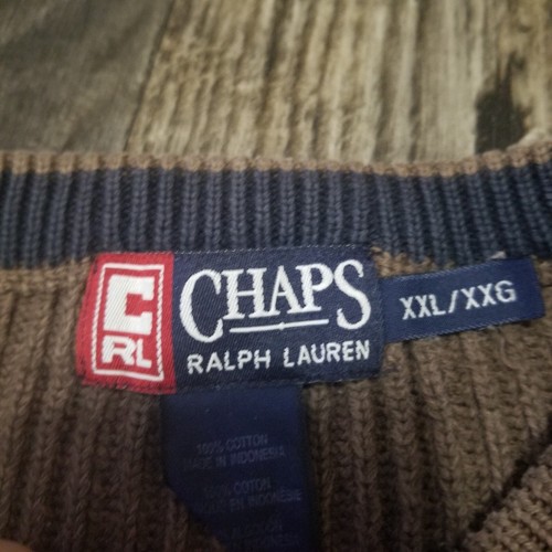 Suéter de Colección Chaps Ralph Lauren Tejido con Cable Marrón EE. UU. Cuello Redondo Para Hombre Talla XXL - Imagen 9 de 12