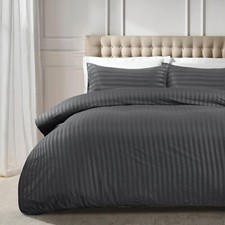Image of Luxury Egyptian Stripe Duvet Quilt Covers Bedding Set Single Double King Size