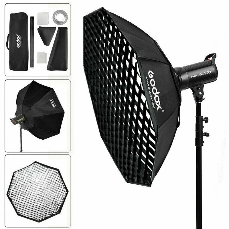 US Godox 95cm Octagon Softbox Diffuser Bowens Speedring For Studio Strobe Flash - Image 2 of 4