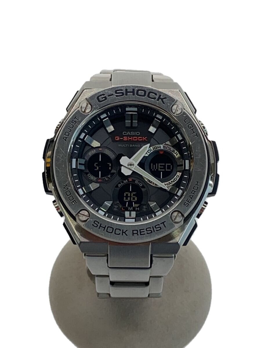 G-SHOCK **「GST-W110D-1AJF」** CASIO G-SHOCK GST-W110D-1AJF Silver Stainless Steel Solar Digital