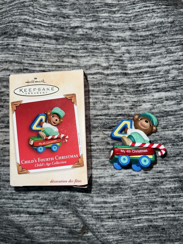 2005 HALLMARK Keepsake "Child's Fourth Christmas" Ornament Train Car Collection