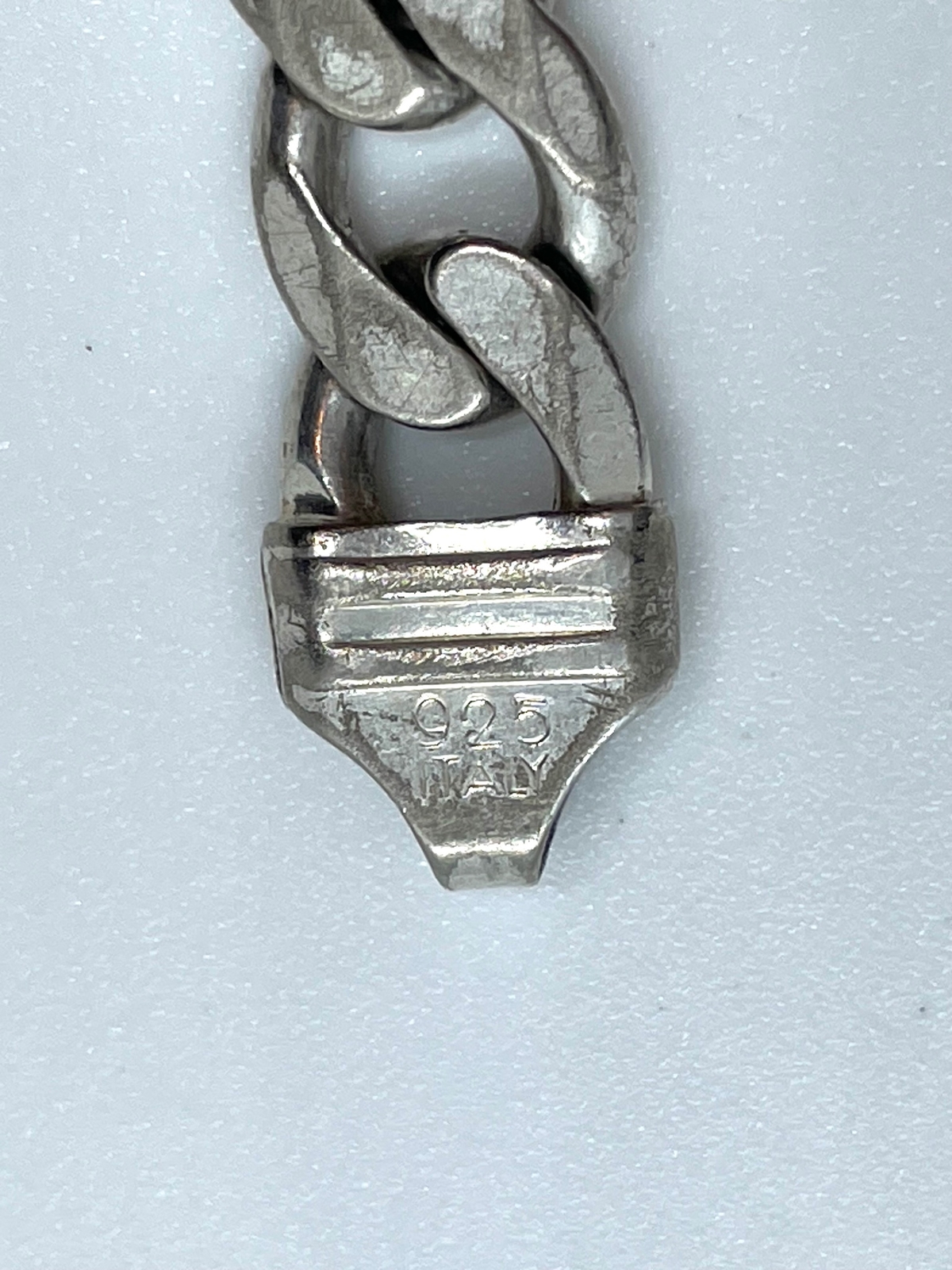 Sterling Silver Solid Figaro link men's bracelet … - image 3