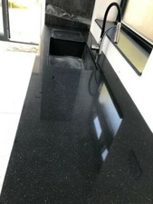 Black Stellar Quartz Kitchen Worktops, {3000mm X 650mm, 20mm} Only £395