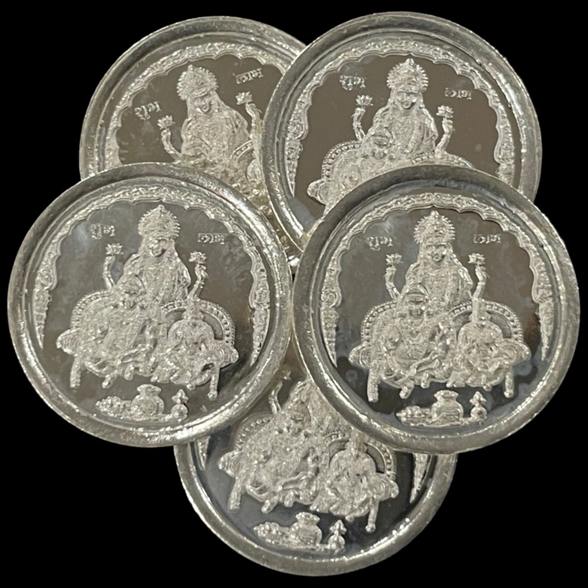 Diwali Silver Coin Ganesha Arts Goddess Lakshmi Coin In Pure Silver 99.9  Ashtalakshmi Silver Coin