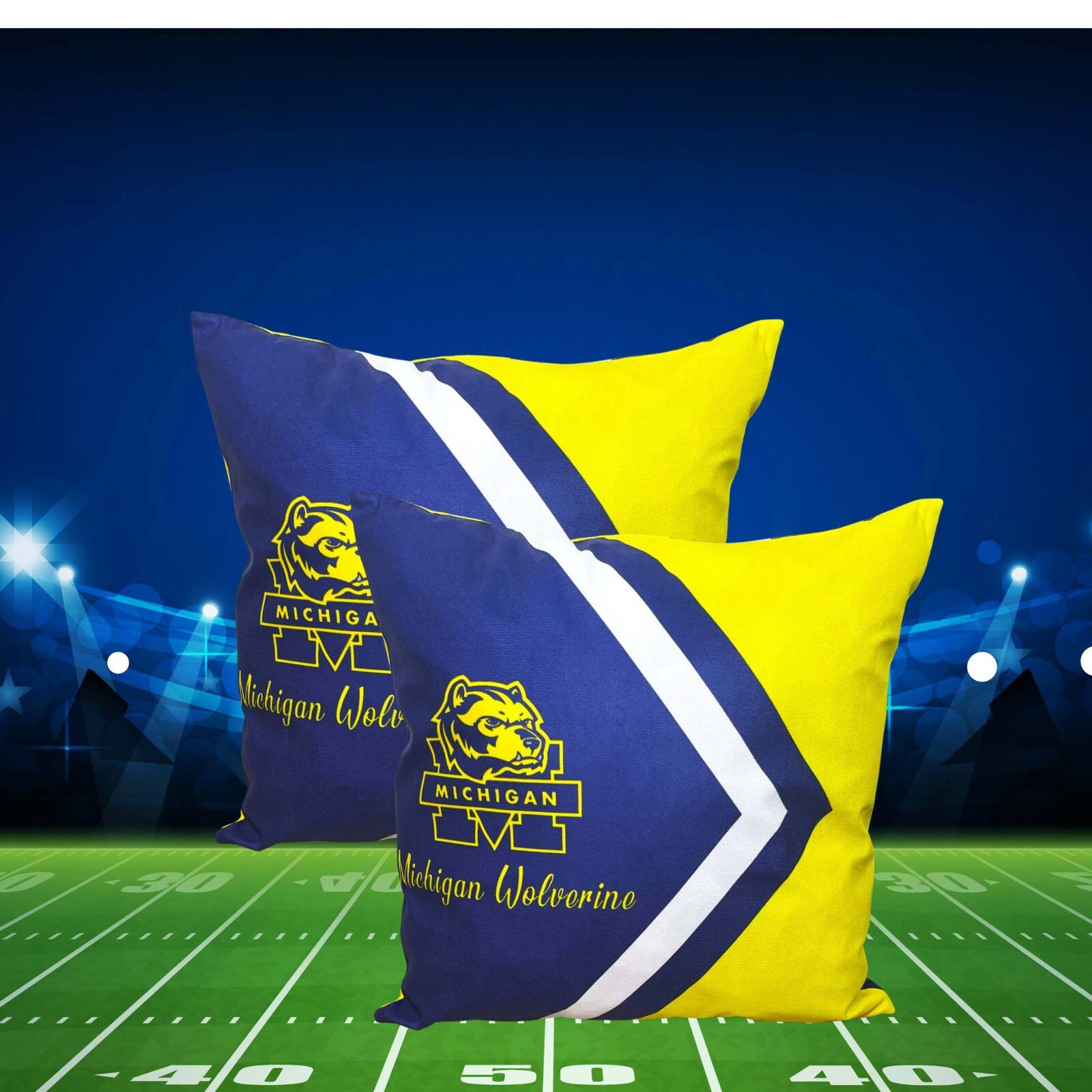Michigan Wolverines 18x18 Pillow Covers Set of 2 with Free Shipping