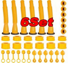 6X Replacement Gas Can Spout Nozzle Vent Kit for Plastic Gas Cans Old Style Cap