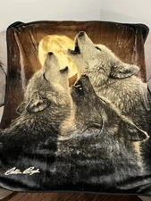 The Northwest Company Wolf Trinity Wolves Moon Colin Bogle Fleece Blanket Throw