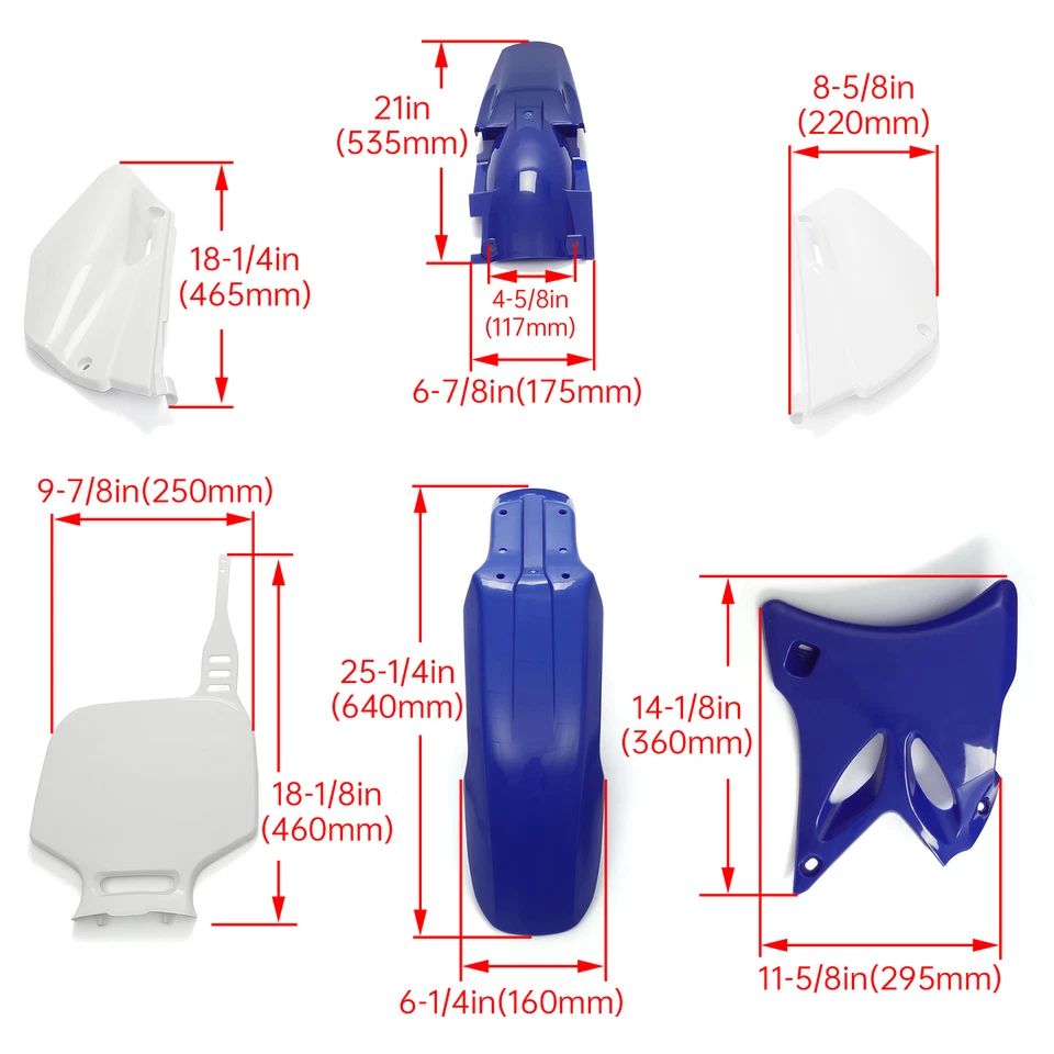 For Yamaha YZ85 2002-2014 Complete Plastics Kit Side Cover Fender Body Fairing Foto 2 de 4